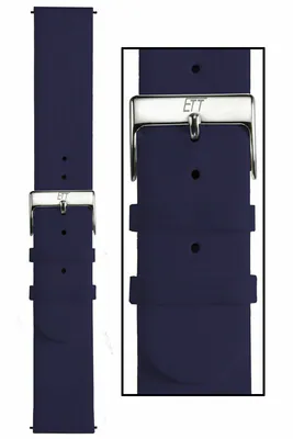 22 mm Uhrenarmband ETT dunkelblau weiß Easy-Change Echt Leder Nappa – neu – Uhren & Schmuck – Foto 1 von 4