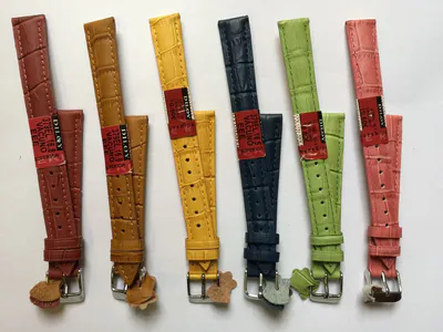 16 mm XL Uhrenarmbänder Echt Leder Extra-lang Krokoprägung DILOY braun blau grün – neu – Uhren & Schmuck – Foto 1 von 5