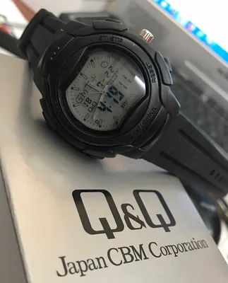 Sportliche Herrenuhr QQ analog digital Weltzeit 5 Alarme Silikonband schwarz Q&Q – gebraucht, wie neu – Uhren & Schmuck…