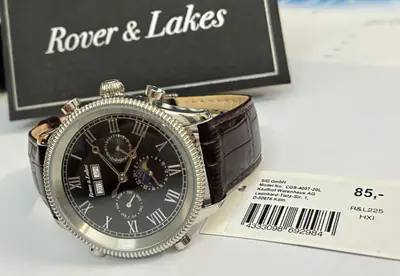 Schöne Automatik Herrenuhr Rover & Lakes Voll-Kalender Geriffelter Ring CGS-4007 – neu – Uhren & Schmuck – überwiegend…