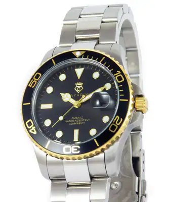 CAVADINI Herrenuhr Taucher Style massiv Edelstahl CV-463J 40mm Drehlünette 3 Bar – gebraucht, wie neu – Uhren & Schmuck…