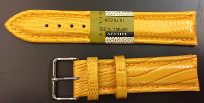 16 mm Modern Krokoimitat Krokomuster Lederarmband Uhrenarmband gelb-orange – neu – Uhren & Schmuck
