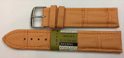 Diloy LEDER-UHRENARMBAND KROKO PRÄGUNG IN ORANGE STAHL-SCHLESSE GEPOLSTERT – neu – Uhren & Schmuck – Foto 1 von 2