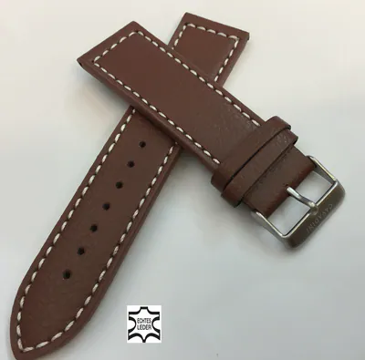 24mm Vintage Echtes Leder CAVADINI Uhrenarmband Stahlschließe dick & weich – neu – Uhren & Schmuck – überwiegend weiß