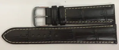 21 mm MIDO Uhrenarmband Echt Leder Krokoprägung Braun mit weißer Naht – neu – Uhren & Schmuck – Foto 1 von 2