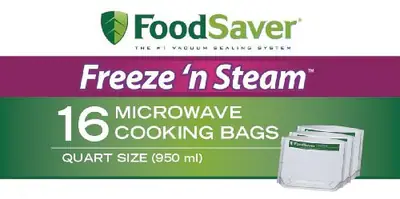 FOODSAVER 1 QUART FREEZE 'N STEAM MIKROWELLENGEEIGNET EINZELKOCHBEUTEL, 16 - – neu – Möbel – überwiegend weiß – Foto 1 von 3