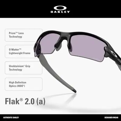 OAKLEY FLAK 2.0 OO9271-6061 61/12-133-2N RECHTECKIGE SONNENBRILLE - MATTSCHWARZ – gebraucht, gut – Sonstiges – Foto 1 von 5