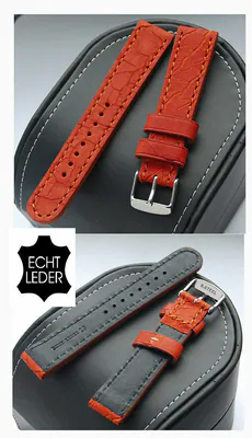 Echt Leder Uhrenarmband Sahara-Optik dick und biegsam in 20-22-24mm terrakotta – neu – Uhren & Schmuck – überwiegend weiß…