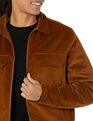 AMAZON ESSENTIALS HERREN KORD ARBEITSJACKE - GR: MEN M - DARK CHESTNUT – neu – Herrenmode – überwiegend weiß – Foto 1 von 5