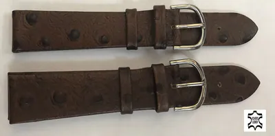 20 mm Echt TOP LEDER Uhrenarmband dunkel braun Strauß-Prägung – neu – Uhren & Schmuck – Foto 1 von 2