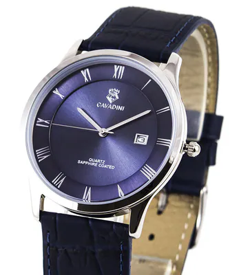 Cavadini klassische Herrenuhr 40 mm Datum Zifferblatt azurblau römisch CV-4228 – gebraucht, wie neu – Uhren & Schmuck…