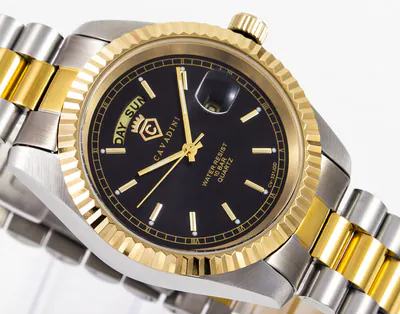 CAVADINI Herrenuhr Leonardo massiv Edelstahl bicolor Tag Datum schwarz CV-331JDD – gebraucht, wie neu – Uhren & Schmuck…