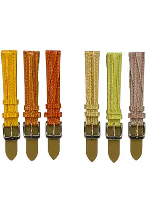14 mm Diloy Uhrenarmband Eidechs-Prägung Stahlschließe gelb-orange-grün-lila ... – neu – Uhren & Schmuck – Foto 1 von 5
