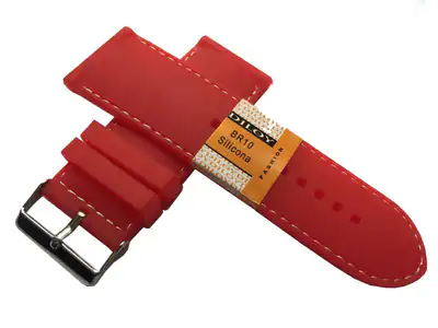 28mm Silikon Uhrenarmbänder Diloy Auswahl in Rot-blau-orange-gelb-weiß – neu – Uhren & Schmuck – Foto 1 von 5