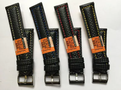 24 mm Uhren-Armbänder Diloy TECHNO-FIBER 374 Karbon-Look sportlich – neu – Uhren & Schmuck – überwiegend weiß – Foto 1 von 5