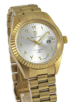 CAVADINI Herrenuhr CV-330JN Datum Lupe Edelstahl Indisch-Arabische Zahlen – gebraucht, wie neu – Uhren & Schmuck…