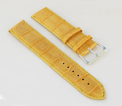 22mm XL Echt Leder Uhrenarmband, Alu-Schließe, extra lang, beige Kroko-Prägung – neu – Uhren & Schmuck – Foto 1 von 2