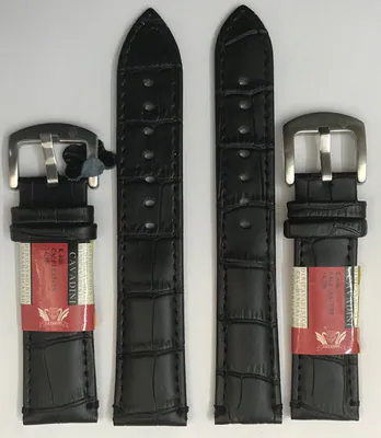 14, 16, 20 mm Echtes Top Leder Uhrenarmband Cavadini Schwarz Kroko-Prägung – neu – Uhren & Schmuck – Foto 1 von 2