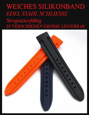CAVADINI 18 BIS 24 SILICON UHRENARMBÄNDER QUALITÄT SCHWARZ-ORANGE& BLAU ERHÄLT. – neu – Uhren & Schmuck