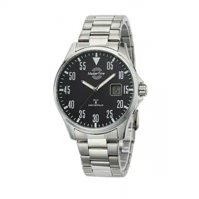 Funkuhr Sportlich MasterTime Herrenuhr Zifferblatt schwarz Leuchtzeiger Flieger – neu – Uhren & Schmuck – Foto 1 von 2