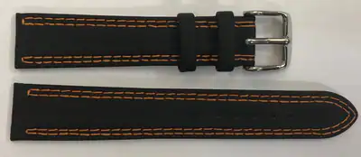 18mm Di-Modell Leder Uhrenarmband schwarz orange Naht Robust Weich Top Qualität – neu – Uhren & Schmuck – Foto 1 von 2