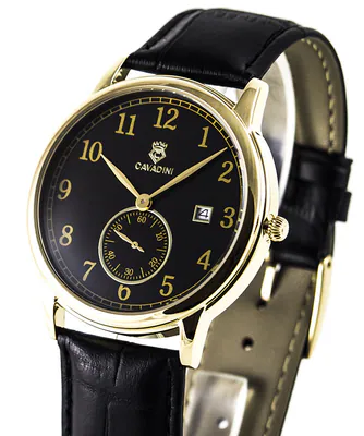Herrenuhr CAVADINI Edelstahl Kleine Sekunde schwarz-arabisch CV-4304 – gebraucht, wie neu – Uhren & Schmuck – Foto 1 von 5