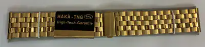 24 mm Edelstahl Uhrenarmband HAKA TNG-vergoldet für Herrenuhr Vintage 90er – gebraucht, wie neu – Uhren & Schmuck – Foto 1…