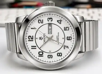 CAVADINI BERLIN Herrenuhr Edelstahl Zugband weiß CV-1200 Gut Lesbar Fliegeruhr – gebraucht, wie neu – Uhren & Schmuck…
