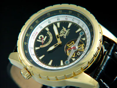Automatik Cavadini Herrenuhr Edelstahl Vergoldet Gangreserve CV-780 schwarz – neu – Uhren & Schmuck – Foto 1 von 3