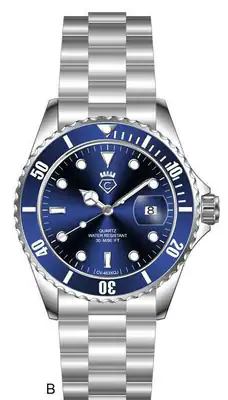 CAVADINI Herrenuhr Taucher Style massiv Edelstahl Quarz 3 Bar 40mm Blau CV-463J – gebraucht, wie neu – Uhren & Schmuck…