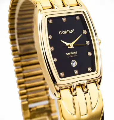 Cavadini Armbanduhr Tonneau Elegance Unisex mit Zirkonia IPG-vergoldet CV-2179 – gebraucht, wie neu – Uhren & Schmuck…