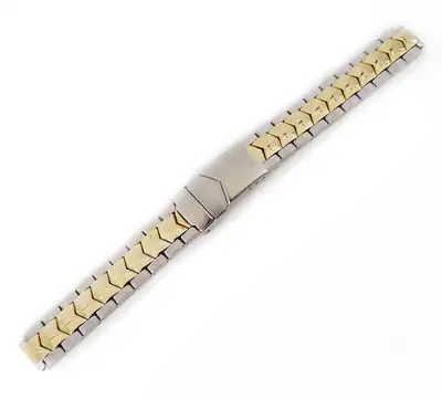 12 mm Edelstahl Bicolor Uhrenarmband Gliederband mit Faltschließe Schmuck Diloy – neu – Uhren & Schmuck – überwiegend weiß…