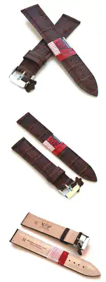 26 mm XL Echt Leder Uhrenarmband Cavadini, hochwertig, Extra lang, braun-schwarz – neu – Uhren & Schmuck – Foto 1 von 4