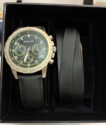 Manguun Set Herrenuhr plus Lederarmband Military-Style Sportlich – neu – Uhren & Schmuck – überwiegend schwarz – Foto 1 von 4
