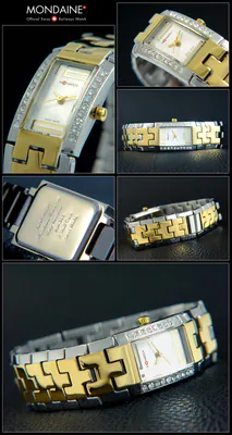 Elegante Damenuhr swiss made M-Watch by Mondaine bicolor mit Zirkonia-Steinen – gebraucht, wie neu – Uhren & Schmuck…