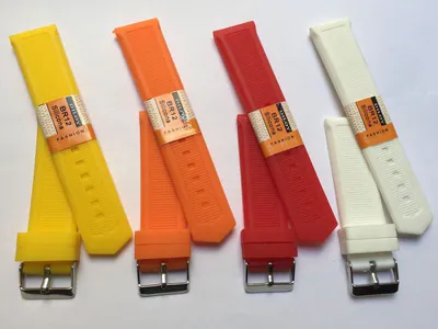24mm Silikon Uhrenarmbänder Diloy Auswahl in Rot-orange-gelb-weiß – neu – Uhren & Schmuck – Foto 1 von 5