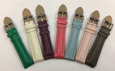 20 mm BUNTE ECHT LEDER UHREN ARMBÄNDER kalbsleder Eidechsprägung – neu – Uhren & Schmuck – Foto 1 von 5