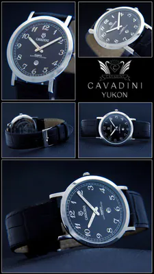 Klassische Momente CAVADINI flache Herrenuhr Edelstahl 38mm schwarz CV-12K160 – gebraucht, wie neu – Uhren & Schmuck
