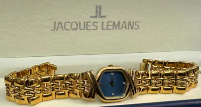 Edle Blau Damenuhr JACQUES LEMANS Swiss made 10 micron gold plattiert JL-696 – gebraucht, wie neu – Uhren & Schmuck – Foto…