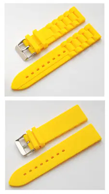 Silikon Uhrenarmband Cavadini gelb sehr gute Qualität 18 bis 24 mm Ansatzbreite – neu – Uhren & Schmuck
