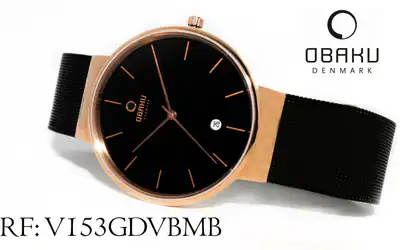 OBAKU Herrenuhr Edelstahl Rosé-vergoldet Milanaiseband V153GDVBMB elegant – gebraucht, wie neu – Uhren & Schmuck – Foto 1…