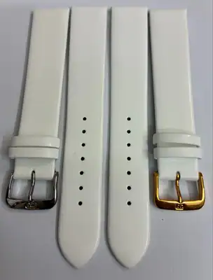 20 mm Echt-Leder Uhrenarmband Di-Modell weiß Lackleder Extra-Lang hochwertig – neu – Uhren & Schmuck – Foto 1 von 5