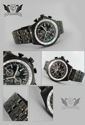 Cavadini Fliegeruhr Herrenuhr Chronograph Datum schwarz Edelstahl CV-1604 – gebraucht, wie neu – Uhren & Schmuck