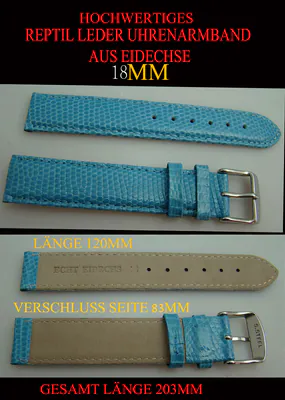 18 mm Uhrenarmband Türkis-blau Luxus Echt Leder hochwertig weich – neu – Uhren & Schmuck