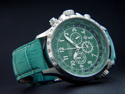CAVADINI Herrenuhr Chronograph drehbarer Ring mintgrün CV-1606 Edelstahl Datum – gebraucht, wie neu – Uhren & Schmuck…