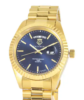Cavadini Herrenuhr Leonardo CV-332JDD Tag Datum massiv Edelstahl – gebraucht, wie neu – Uhren & Schmuck – überwiegend weiß…