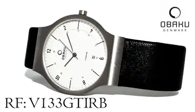 OBAKU Herrenuhr V133GTIRB Titan-Gehäuse Lederband 38 mm Datum schlicht funtionel – gebraucht, wie neu – Uhren & Schmuck…