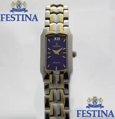 FESTINA Damenuhr zierlich und fein XS Edelstahl bi-color Zifferblatt königsblau – gebraucht, wie neu – Uhren & Schmuck…