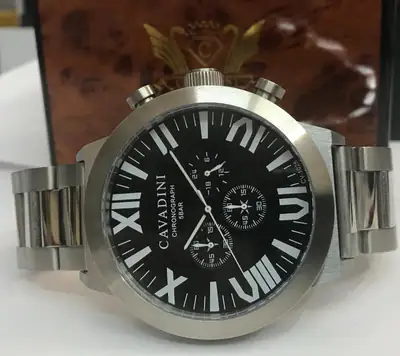 Cavadini Ravenna Beobachtungsuhr XXL 52mm ChronoS Flieger Style massiv Edelstahl – gebraucht, wie neu – Uhren & Schmuck…