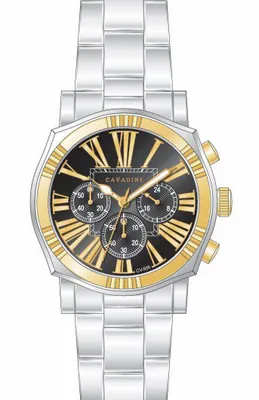 CAVADINI Chronograph Herrenuhr elegant schwarz-gold CV-555 Edelstahl 10 Bar – gebraucht, wie neu – Uhren & Schmuck – Foto 1…